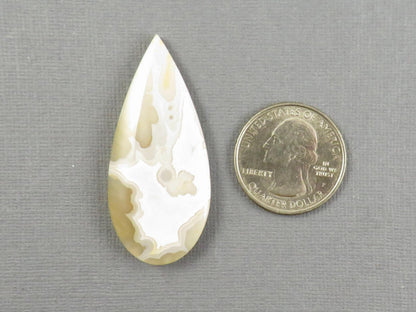 Orbicular Agate Cabochon Pear | Eye Agate | 48x22mm, 42ct | Indonesia | OA110 - Gem Enthusiast