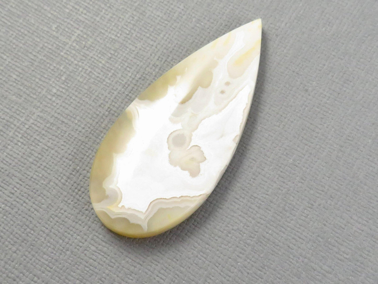 Orbicular Agate Cabochon Pear | Eye Agate | 48x22mm, 42ct | Indonesia | OA110 - Gem Enthusiast