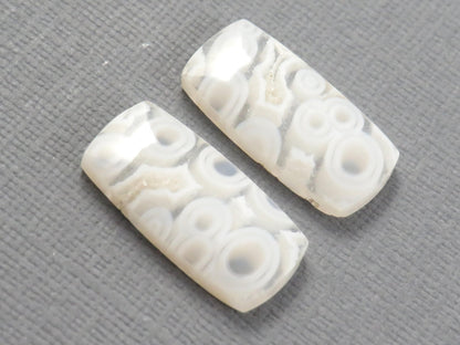 Orbicular Agate Cabochon Rectangle | Eye Agate | 22x10.5mm, 18.8ct | Per Pair | Indonesia | OA105 - Gem Enthusiast