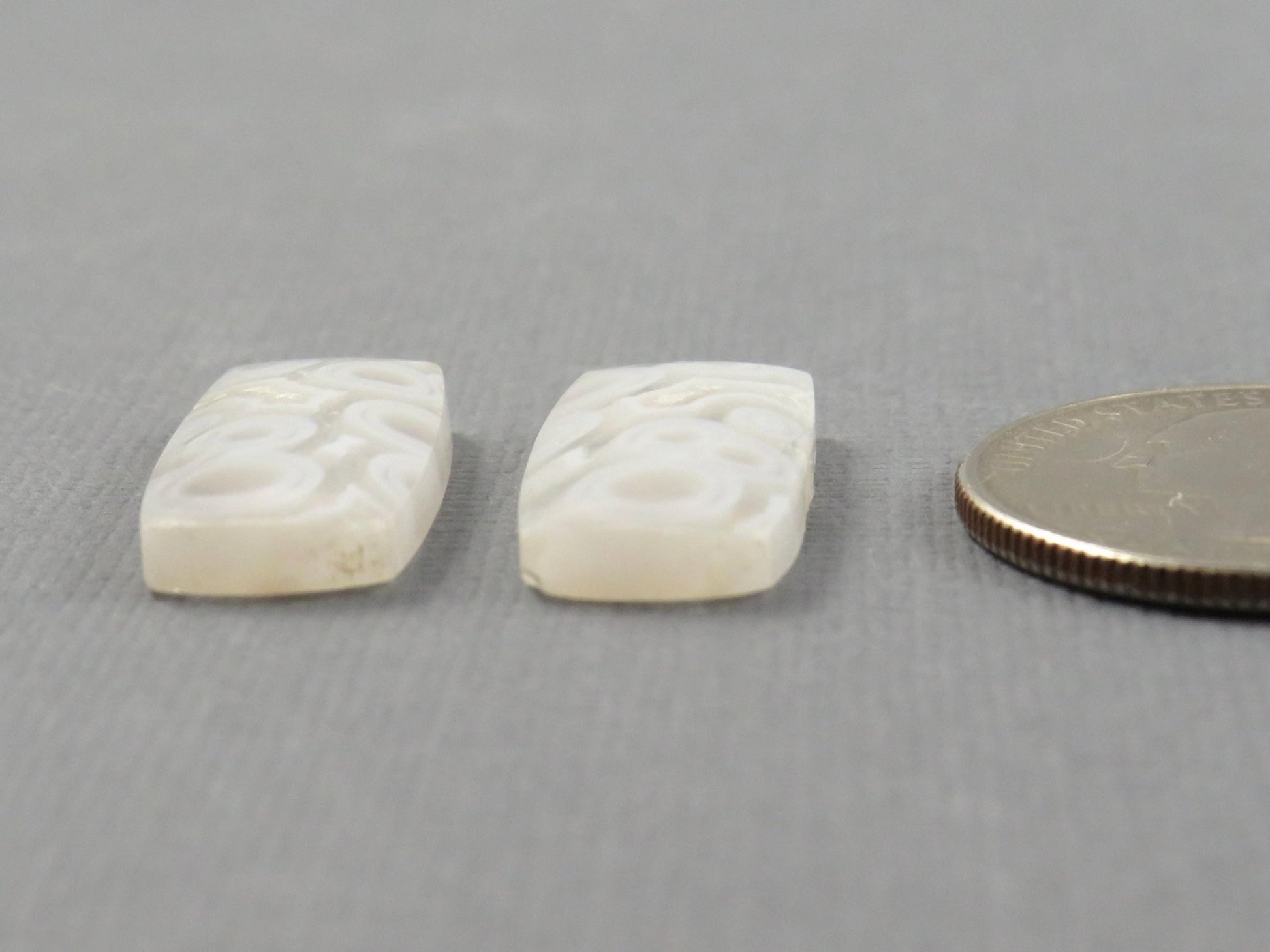 Orbicular Agate Cabochon Rectangle | Eye Agate | 22x10.5mm, 18.8ct | Per Pair | Indonesia | OA105 - Gem Enthusiast