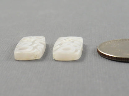 Orbicular Agate Cabochon Rectangle | Eye Agate | 22x10.5mm, 18.8ct | Per Pair | Indonesia | OA105 - Gem Enthusiast