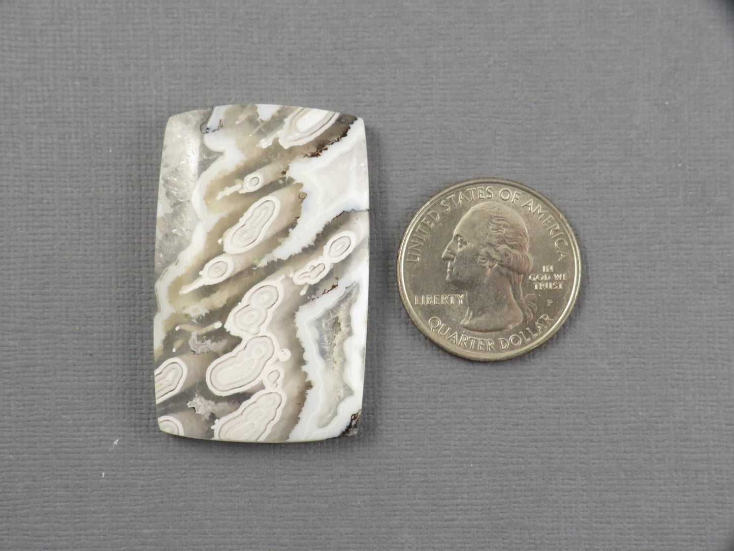 Orbicular Agate Cabochon Rectangle | Flower Agate | 44x28mm, 90.2ct | Indonesia | OA100 - Gem Enthusiast