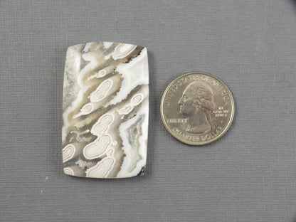 Orbicular Agate Cabochon Rectangle | Flower Agate | 44x28mm, 90.2ct | Indonesia | OA100 - Gem Enthusiast