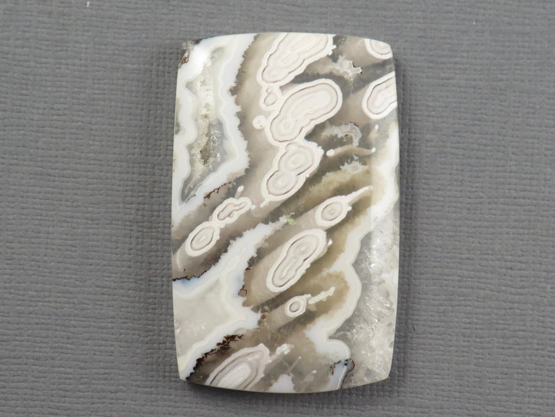 Orbicular Agate Cabochon Rectangle | Flower Agate | 44x28mm, 90.2ct | Indonesia | OA100 - Gem Enthusiast