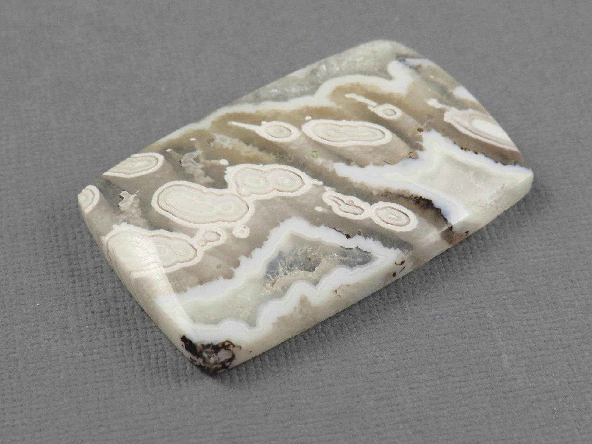 Orbicular Agate Cabochon Rectangle | Flower Agate | 44x28mm, 90.2ct | Indonesia | OA100 - Gem Enthusiast