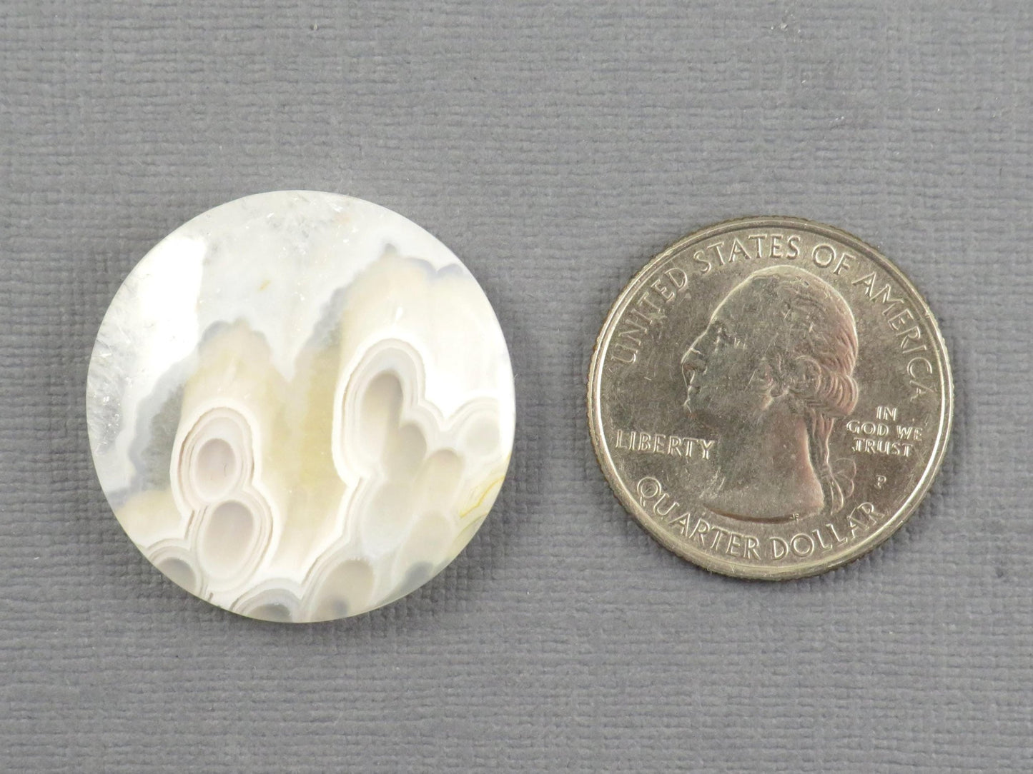 Orbicular Agate Cabochon Round | Eye Agate | 28.5x28.5mm, 38.3ct | Indonesia | OA103 - Gem Enthusiast
