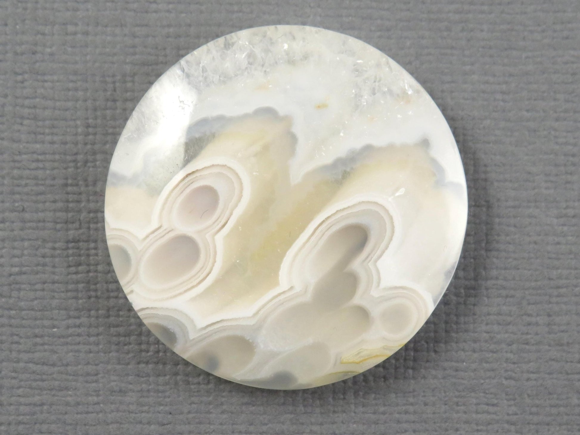 Orbicular Agate Cabochon Round | Eye Agate | 28.5x28.5mm, 38.3ct | Indonesia | OA103 - Gem Enthusiast