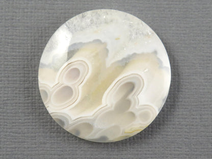 Orbicular Agate Cabochon Round | Eye Agate | 28.5x28.5mm, 38.3ct | Indonesia | OA103 - Gem Enthusiast