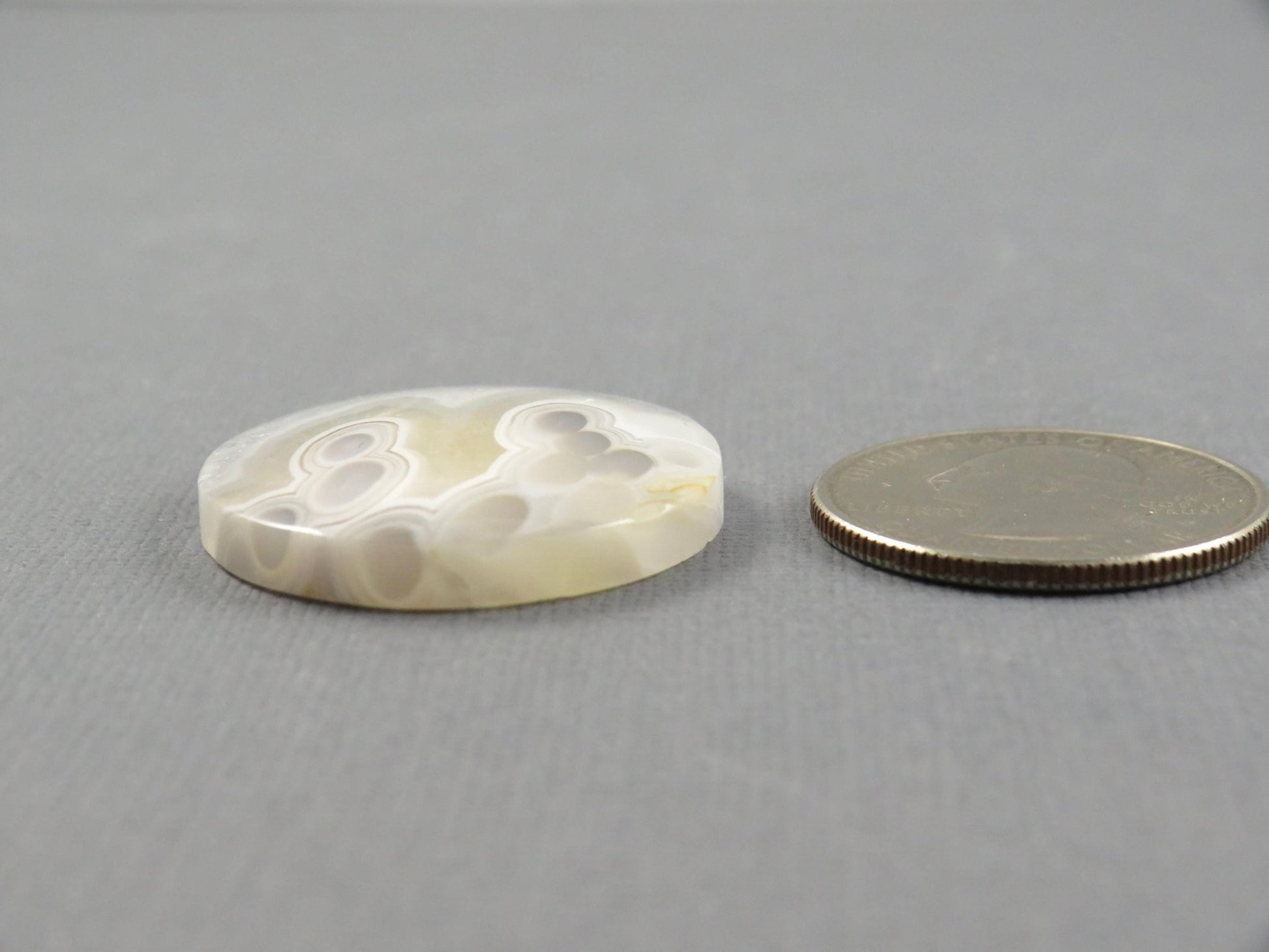 Orbicular Agate Cabochon Round | Eye Agate | 28.5x28.5mm, 38.3ct | Indonesia | OA103 - Gem Enthusiast
