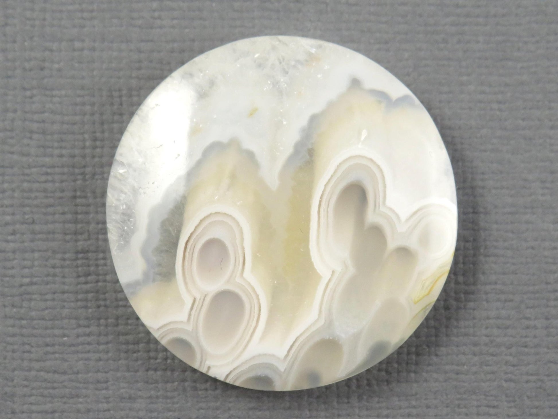 Orbicular Agate Cabochon Round | Eye Agate | 28.5x28.5mm, 38.3ct | Indonesia | OA103 - Gem Enthusiast