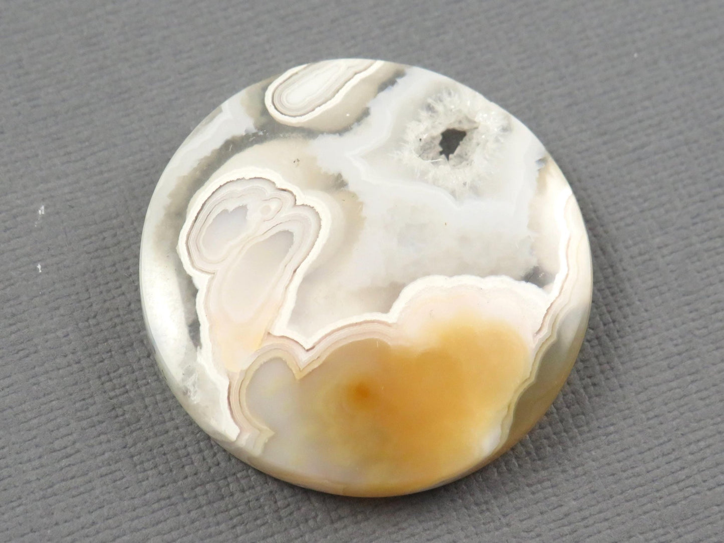 Orbicular Agate Cabochon Round | Eye Agate | 32.6x32.6mm, 57ct | Indonesia | OA101 - Gem Enthusiast