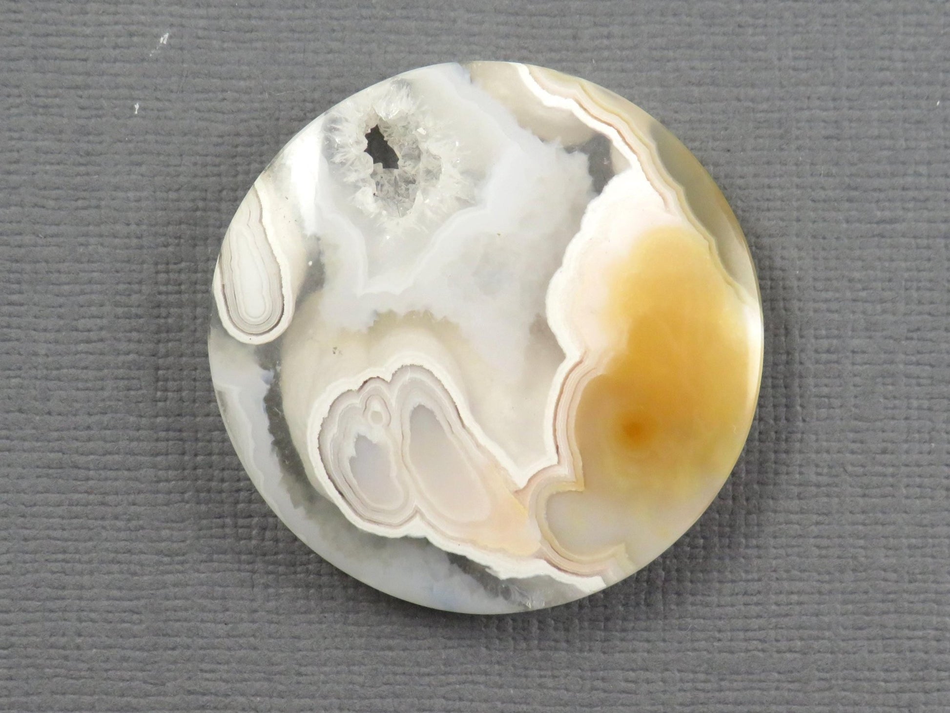 Orbicular Agate Cabochon Round | Eye Agate | 32.6x32.6mm, 57ct | Indonesia | OA101 - Gem Enthusiast