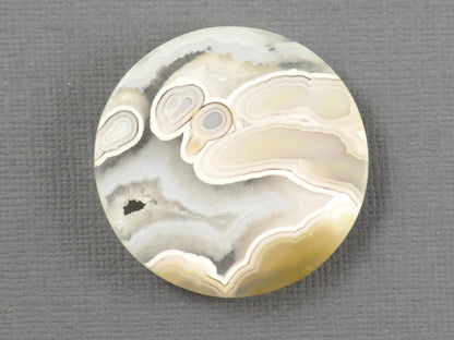 Orbicular Agate Cabochon Round | Eye Agate | 32.6x32.6mm, 57ct | Indonesia | OA101 - Gem Enthusiast