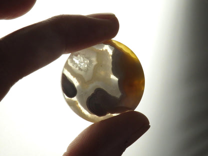 Orbicular Agate Cabochon Round | Eye Agate | 32.6x32.6mm, 57ct | Indonesia | OA101 - Gem Enthusiast