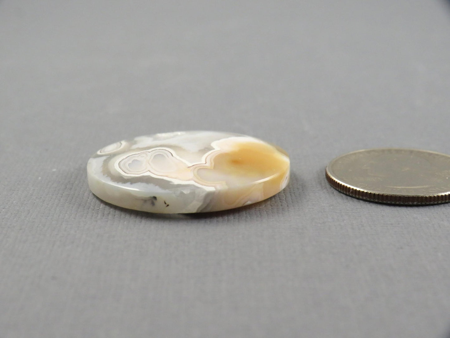 Orbicular Agate Cabochon Round | Eye Agate | 32.6x32.6mm, 57ct | Indonesia | OA101 - Gem Enthusiast