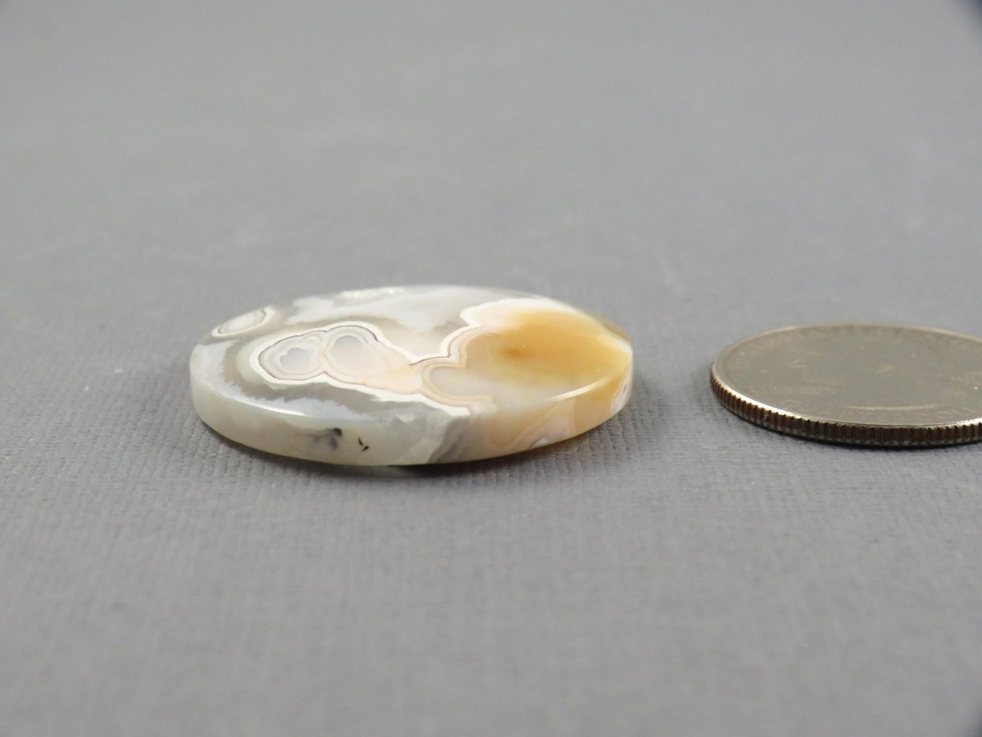 Orbicular Agate Cabochon Round | Eye Agate | 32.6x32.6mm, 57ct | Indonesia | OA101 - Gem Enthusiast