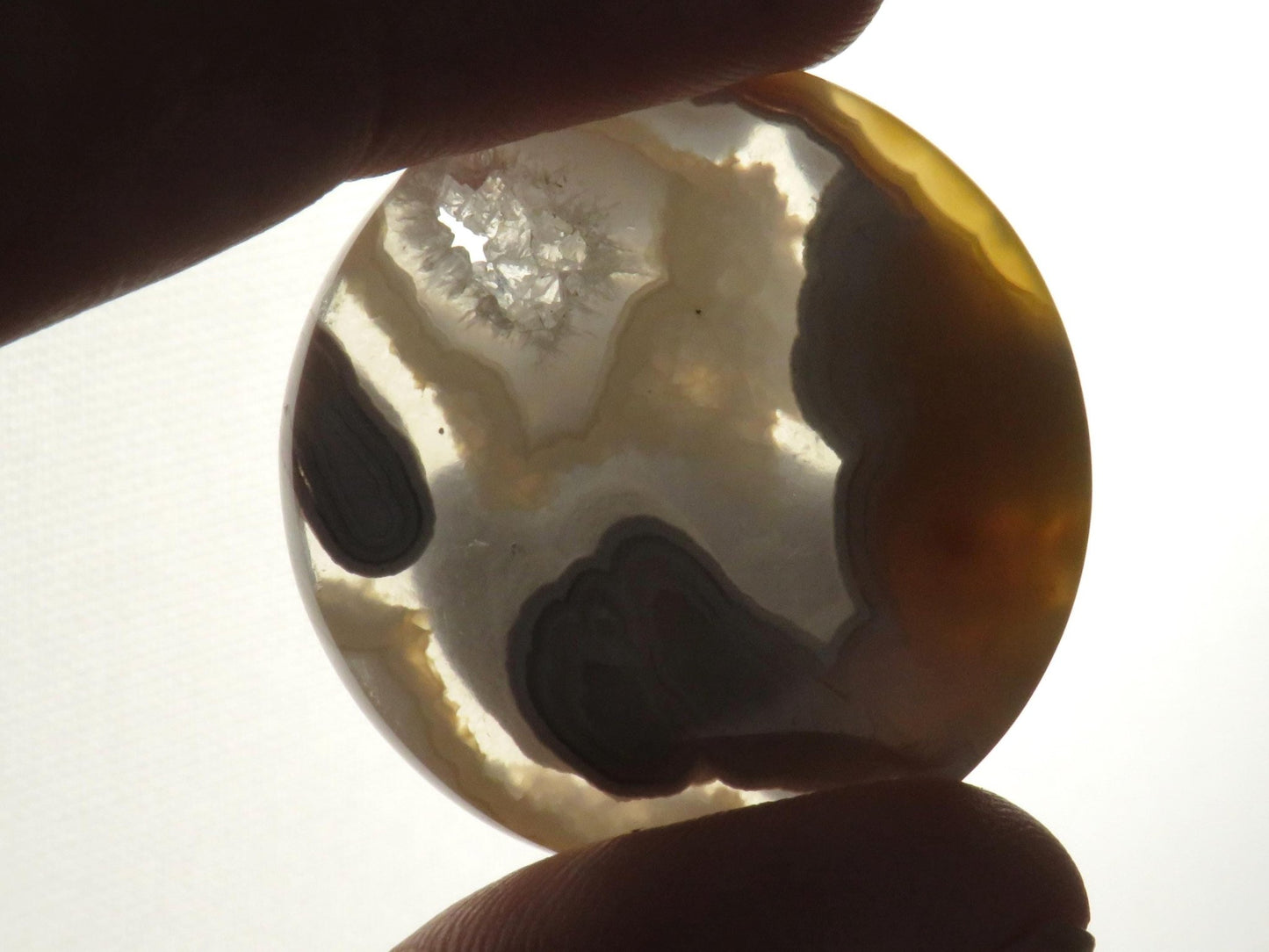 Orbicular Agate Cabochon Round | Eye Agate | 32.6x32.6mm, 57ct | Indonesia | OA101 - Gem Enthusiast
