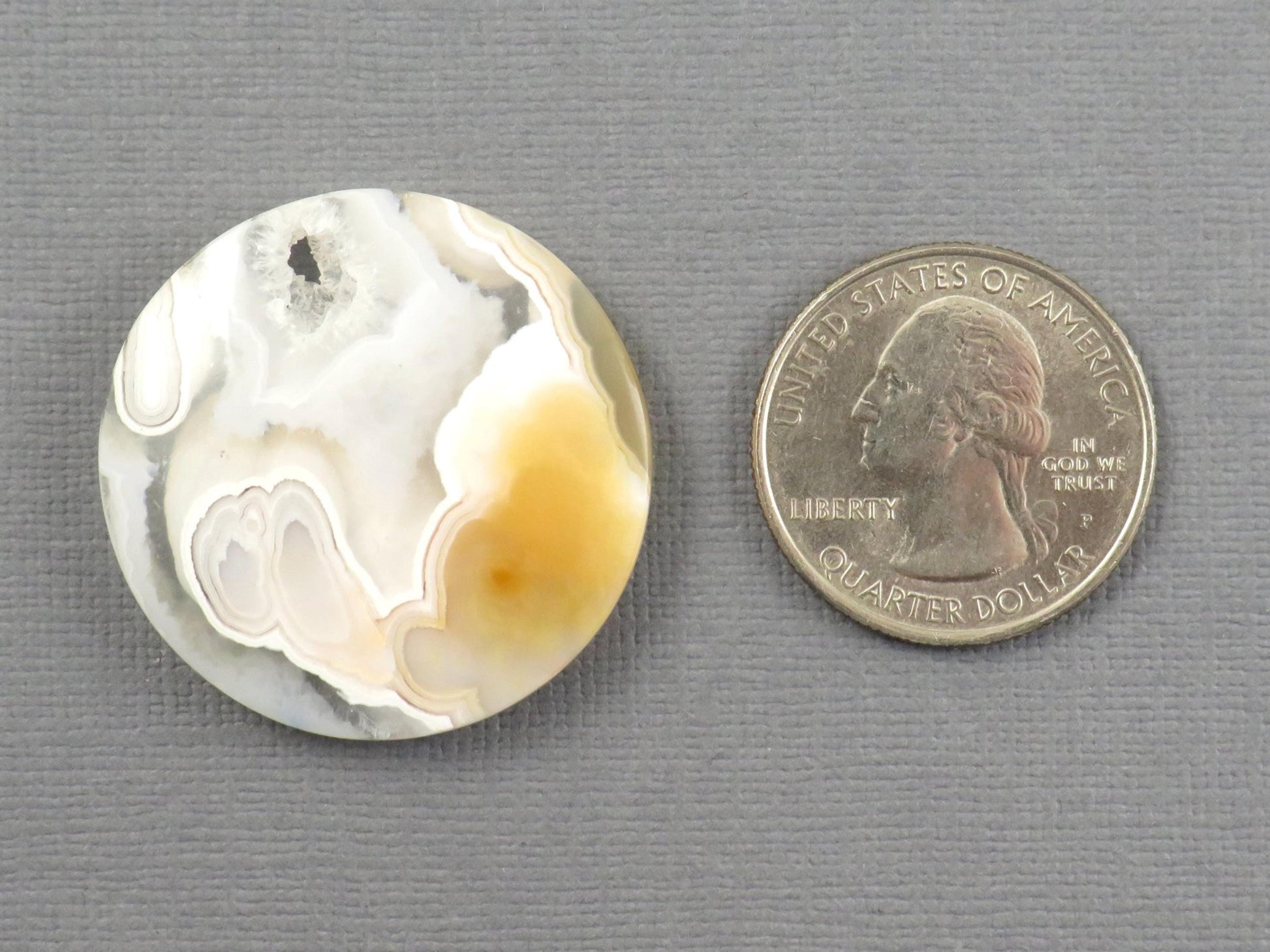 Orbicular Agate Cabochon Round | Eye Agate | 32.6x32.6mm, 57ct | Indonesia | OA101 - Gem Enthusiast