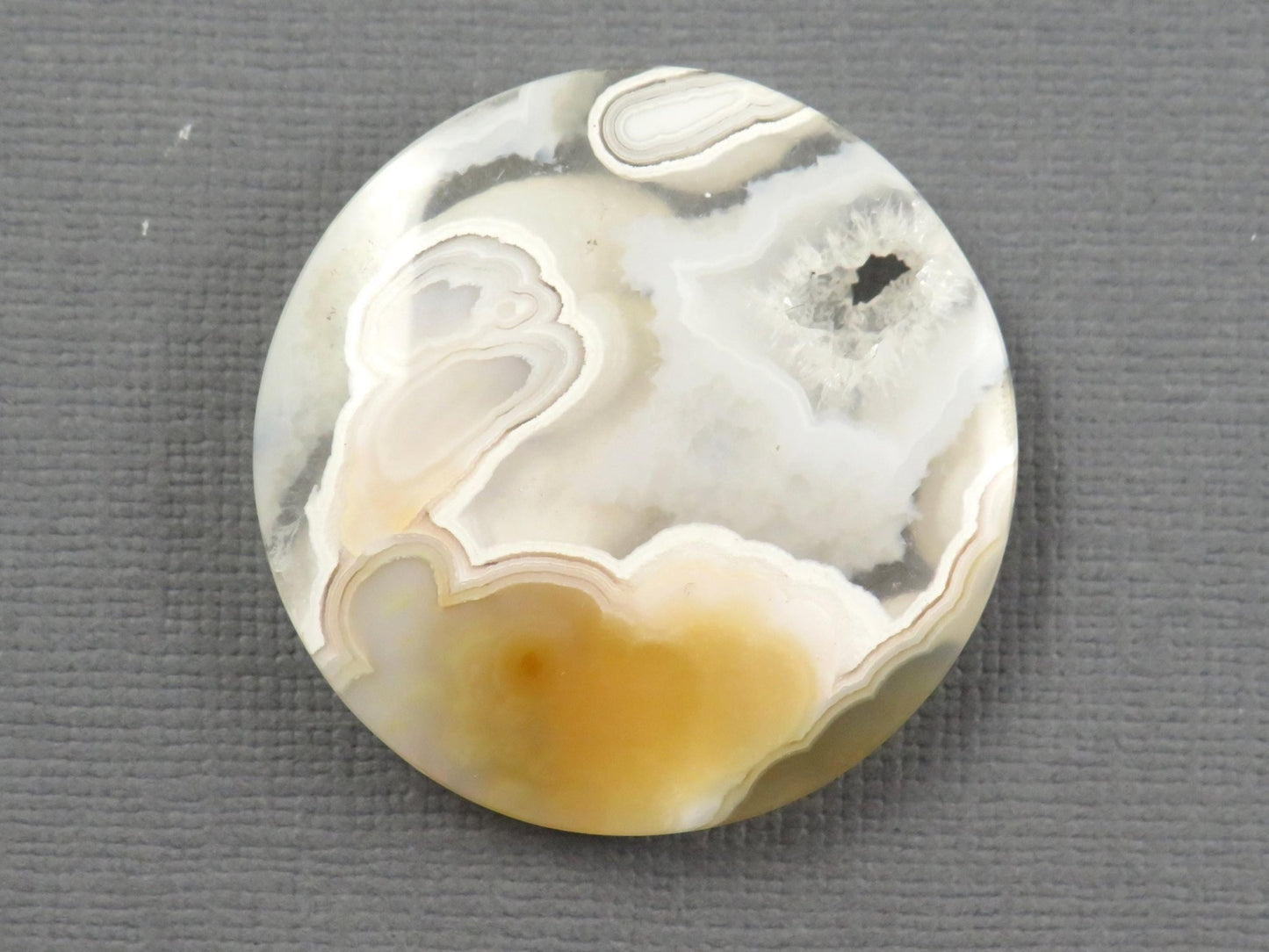 Orbicular Agate Cabochon Round | Eye Agate | 32.6x32.6mm, 57ct | Indonesia | OA101 - Gem Enthusiast