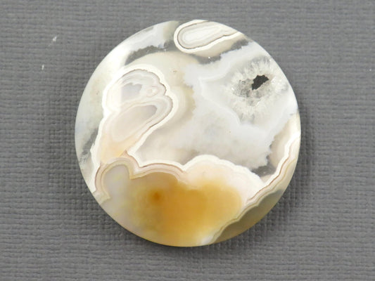 Orbicular Agate Cabochon Round | Eye Agate | 32.6x32.6mm, 57ct | Indonesia | OA101 - Gem Enthusiast