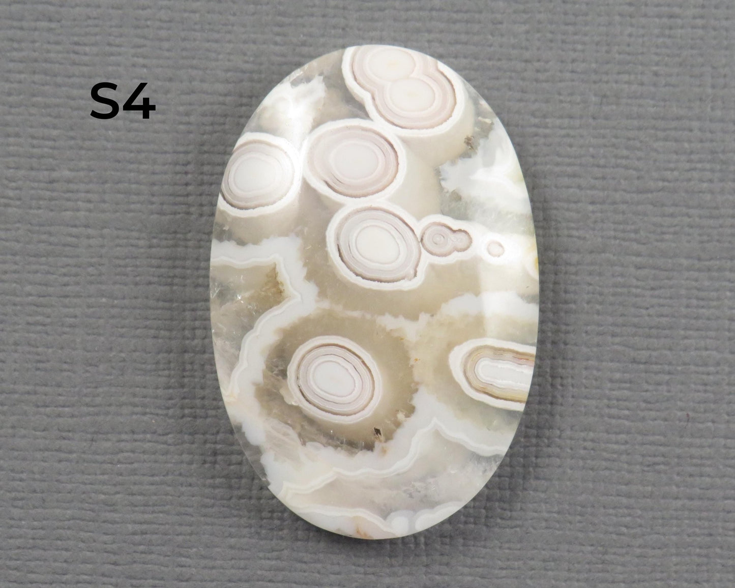 Orbicular Agate Cabochon Round | Eye Agate | 33–44mm, avg 34.40ct | Indonesia | OA104 - Gem Enthusiast