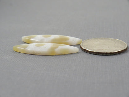 Orbicular Moss Agate Cabochon Pair | Marquise | 33.5x12.5mm, 17.3ct | Indonesia | OA111 - Gem Enthusiast