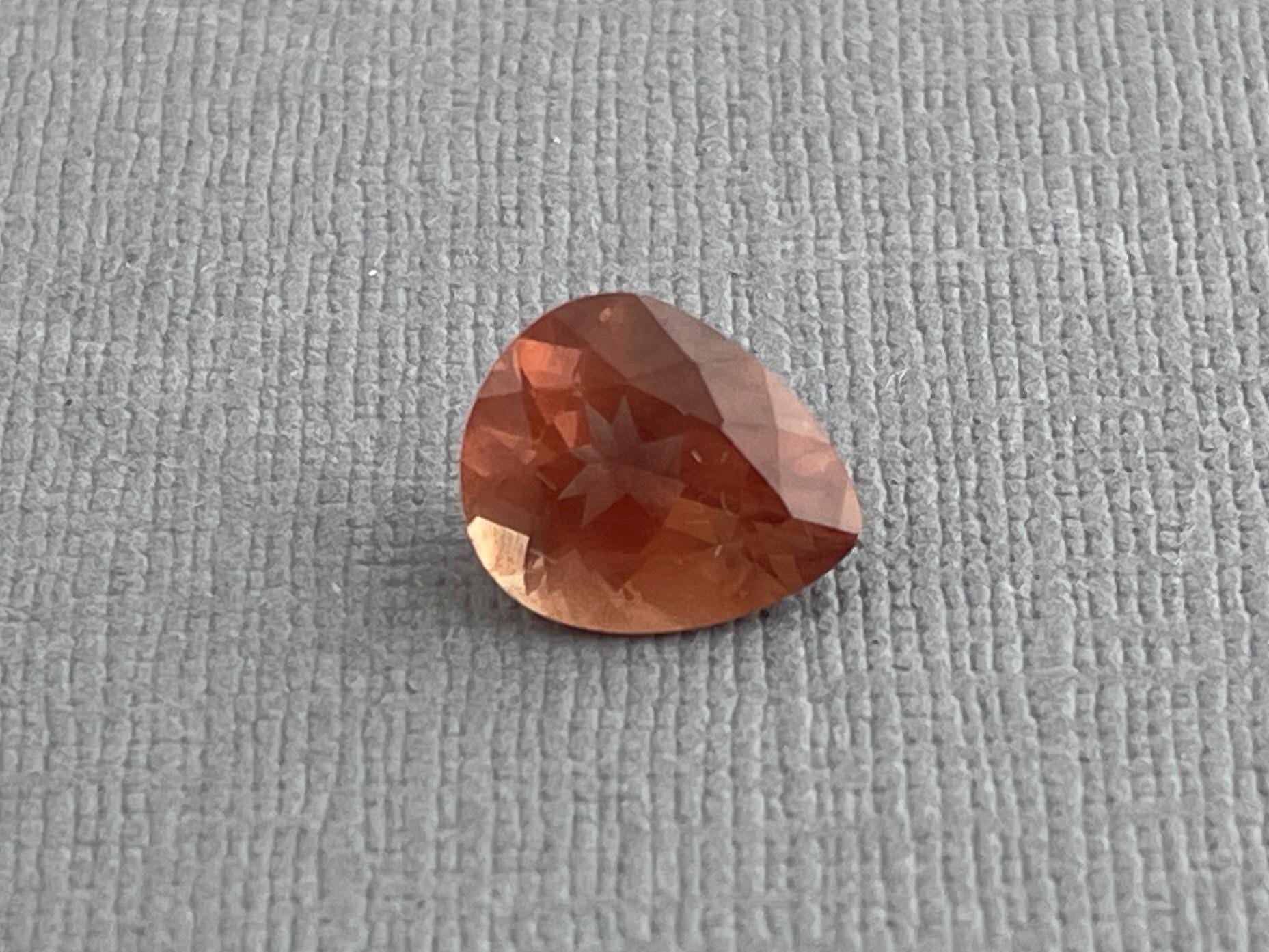 Oregon Sunstone 11x9 Pear Gemstone with Schiller | 2.83 carats | OSF185 - Oregon Sunstone - Gem Enthusiast