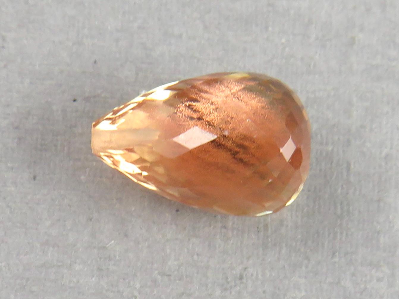 Oregon Sunstone Briolette |13x8.5mm, 6.3ct | Sun Crystal, Oregon, USA | OSB102 - Gem Enthusiast