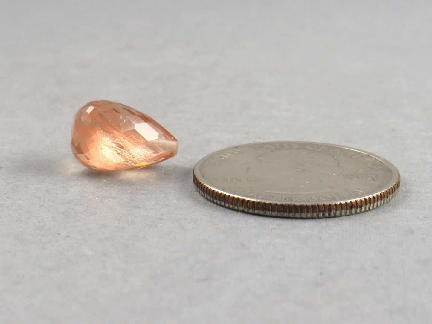 Oregon Sunstone Briolette |13x8.5mm, 6.3ct | Sun Crystal, Oregon, USA | OSB102 - Gem Enthusiast