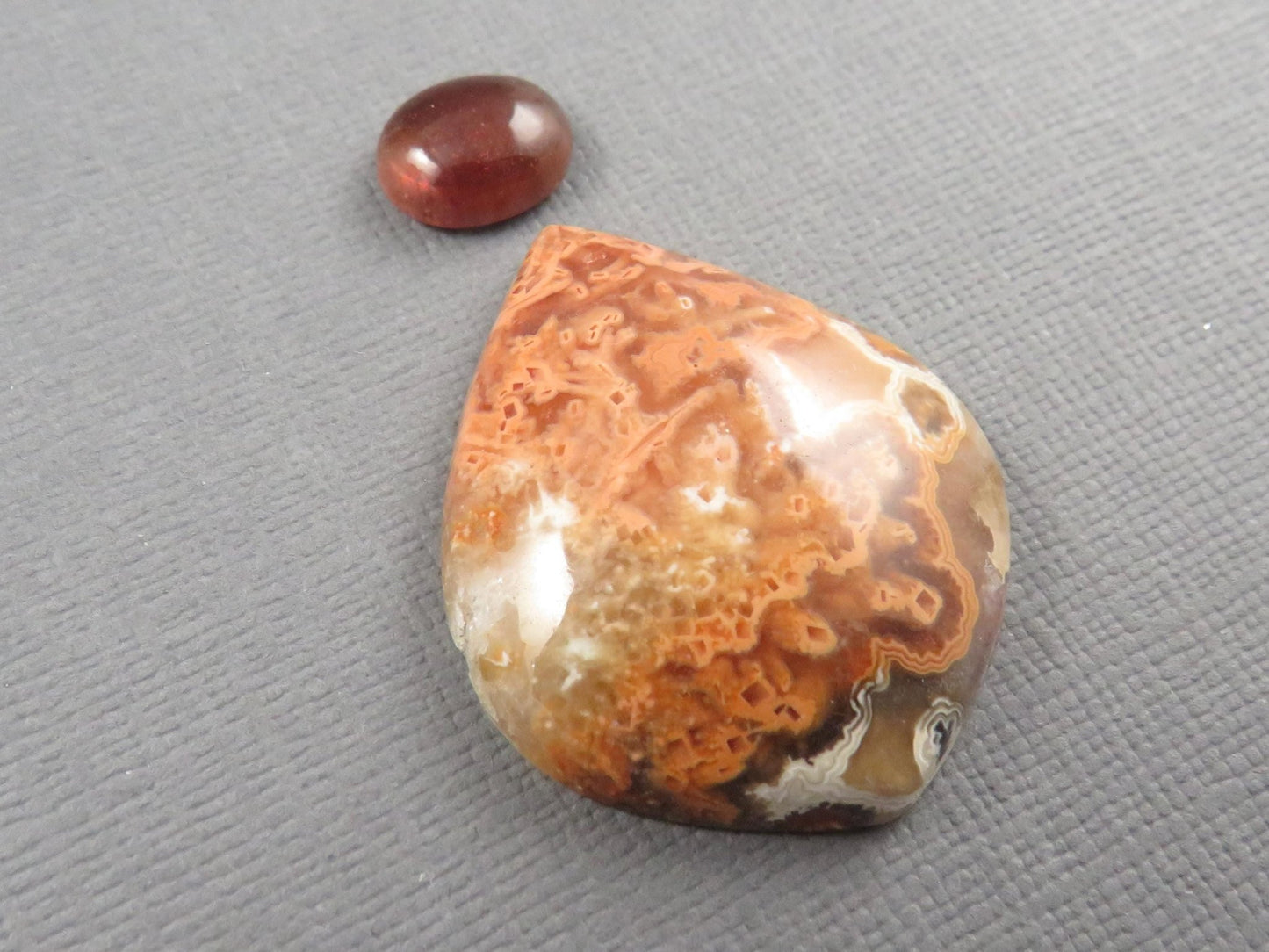 Oregon Sunstone, Crazy Lace Agate | Designer Set | 2-Stone Lot | Oregon, USA and Indonesia | SET124 - Gem Enthusiast