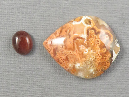 Oregon Sunstone, Crazy Lace Agate | Designer Set | 2-Stone Lot | Oregon, USA and Indonesia | SET124 - Gem Enthusiast