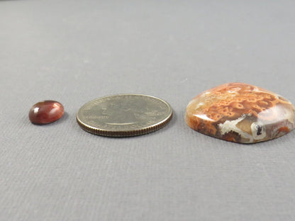 Oregon Sunstone, Crazy Lace Agate | Designer Set | 2-Stone Lot | Oregon, USA and Indonesia | SET124 - Gem Enthusiast