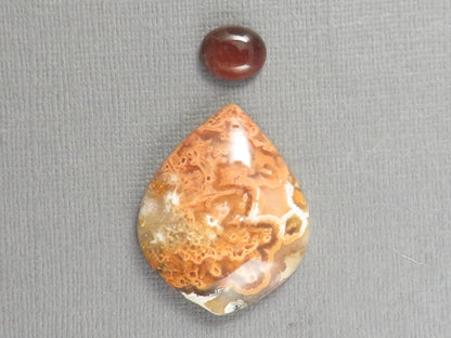 Oregon Sunstone, Crazy Lace Agate | Designer Set | 2-Stone Lot | Oregon, USA and Indonesia | SET124 - Gem Enthusiast