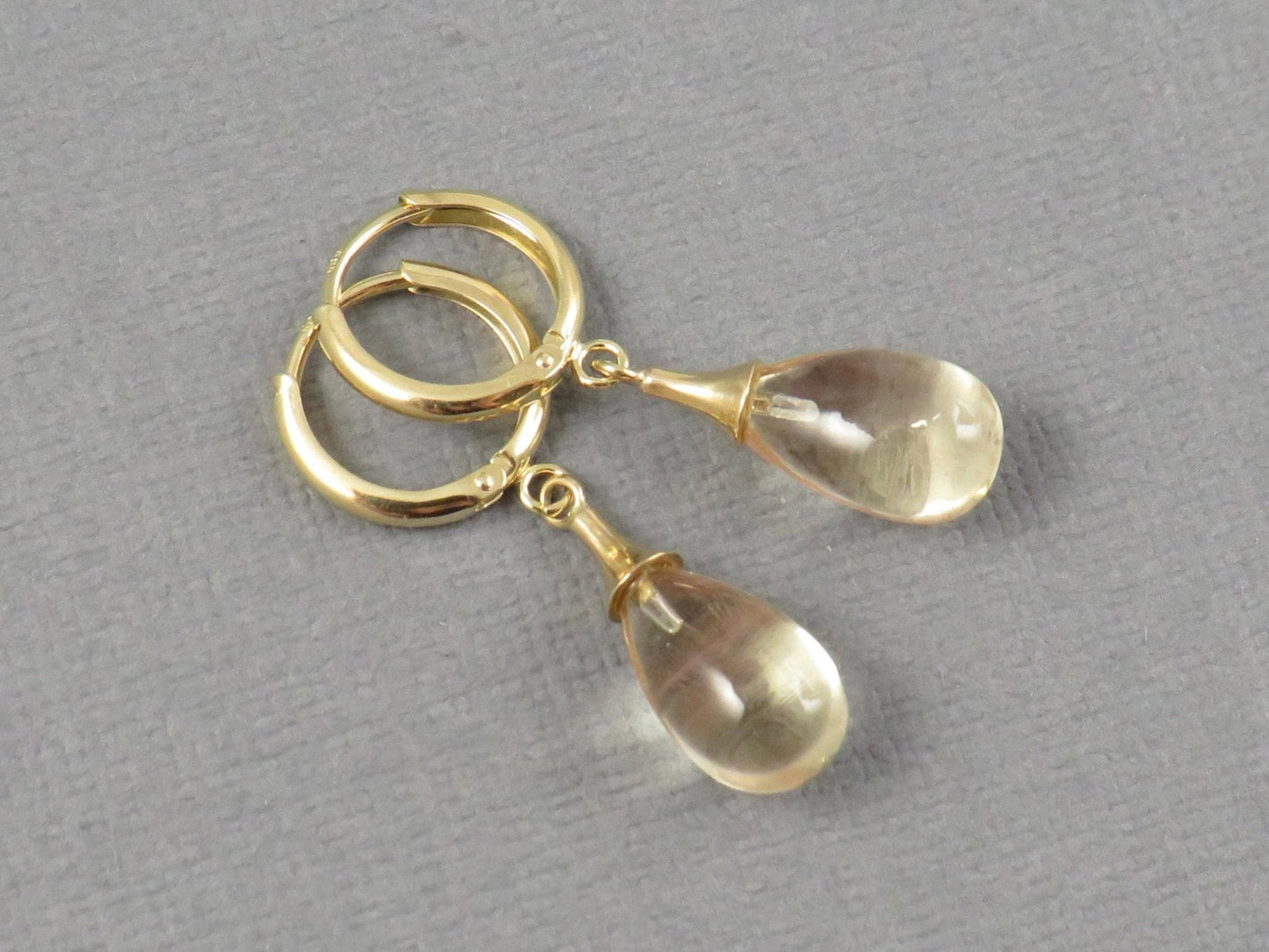 Oregon Sunstone Dangle Earrings | 14k Solid Gold | ER110 - Gem Enthusiast