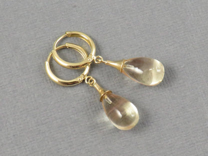 Oregon Sunstone Dangle Earrings | 14k Solid Gold | ER110 - Gem Enthusiast