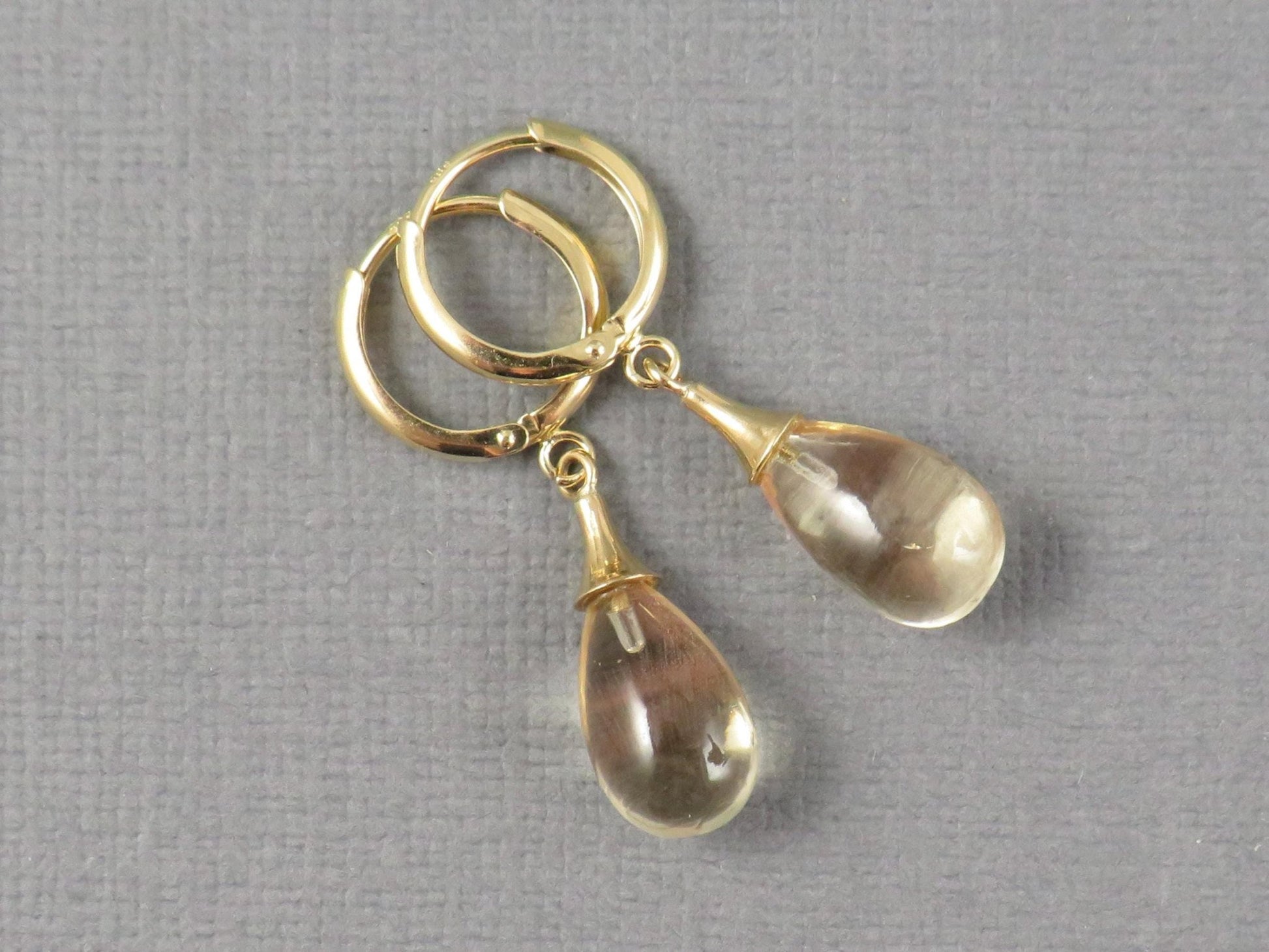 Oregon Sunstone Dangle Earrings | 14k Solid Gold | ER110 - Gem Enthusiast
