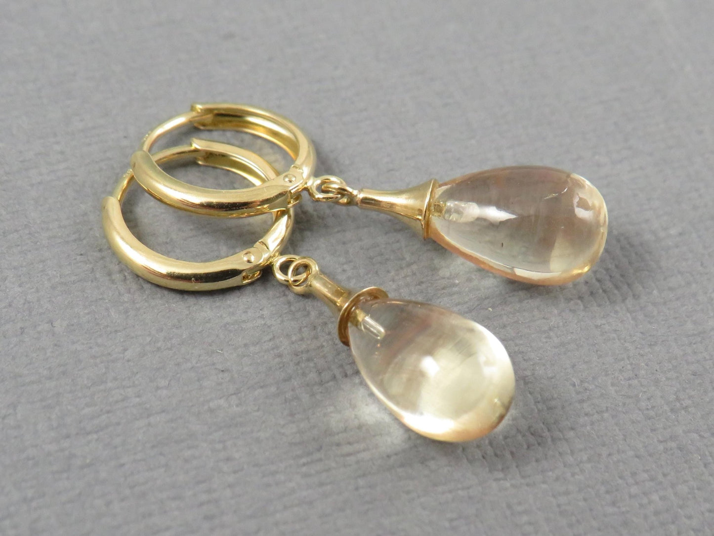 Oregon Sunstone Dangle Earrings | 14k Solid Gold | ER110 - Gem Enthusiast
