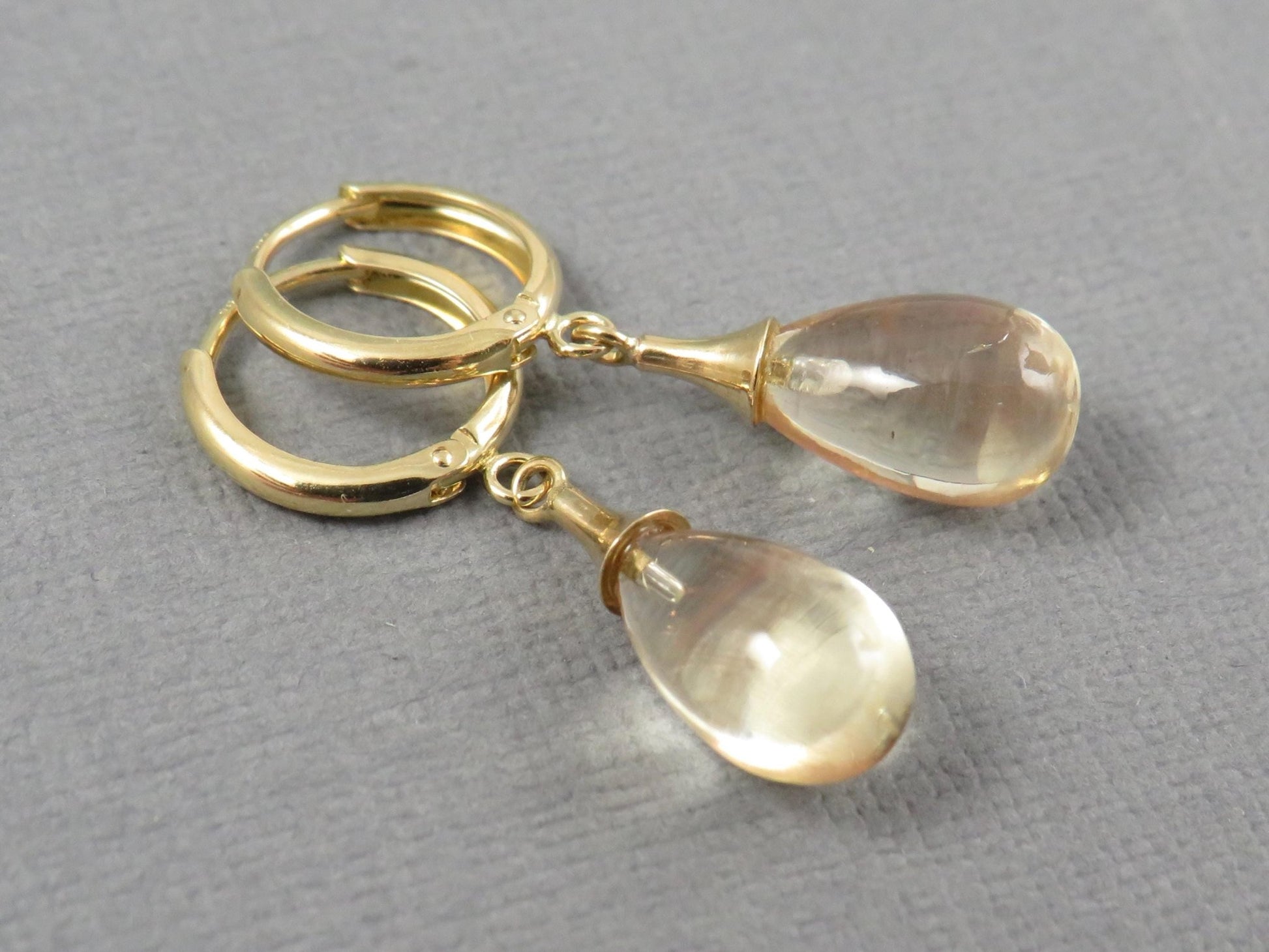 Oregon Sunstone Dangle Earrings | 14k Solid Gold | ER110 - Gem Enthusiast