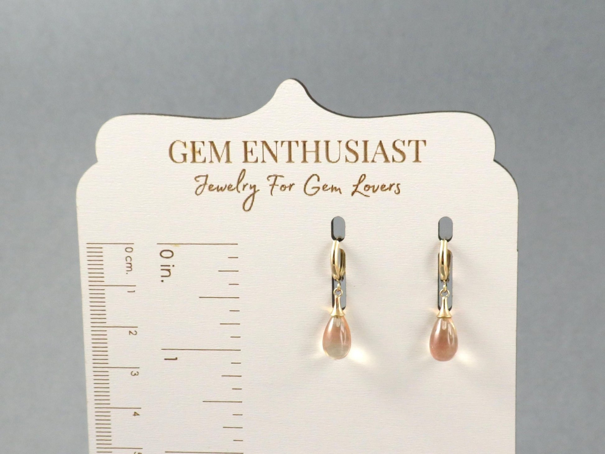 Oregon Sunstone Dangle Earrings | 14k Solid Gold | ER110 - Gem Enthusiast