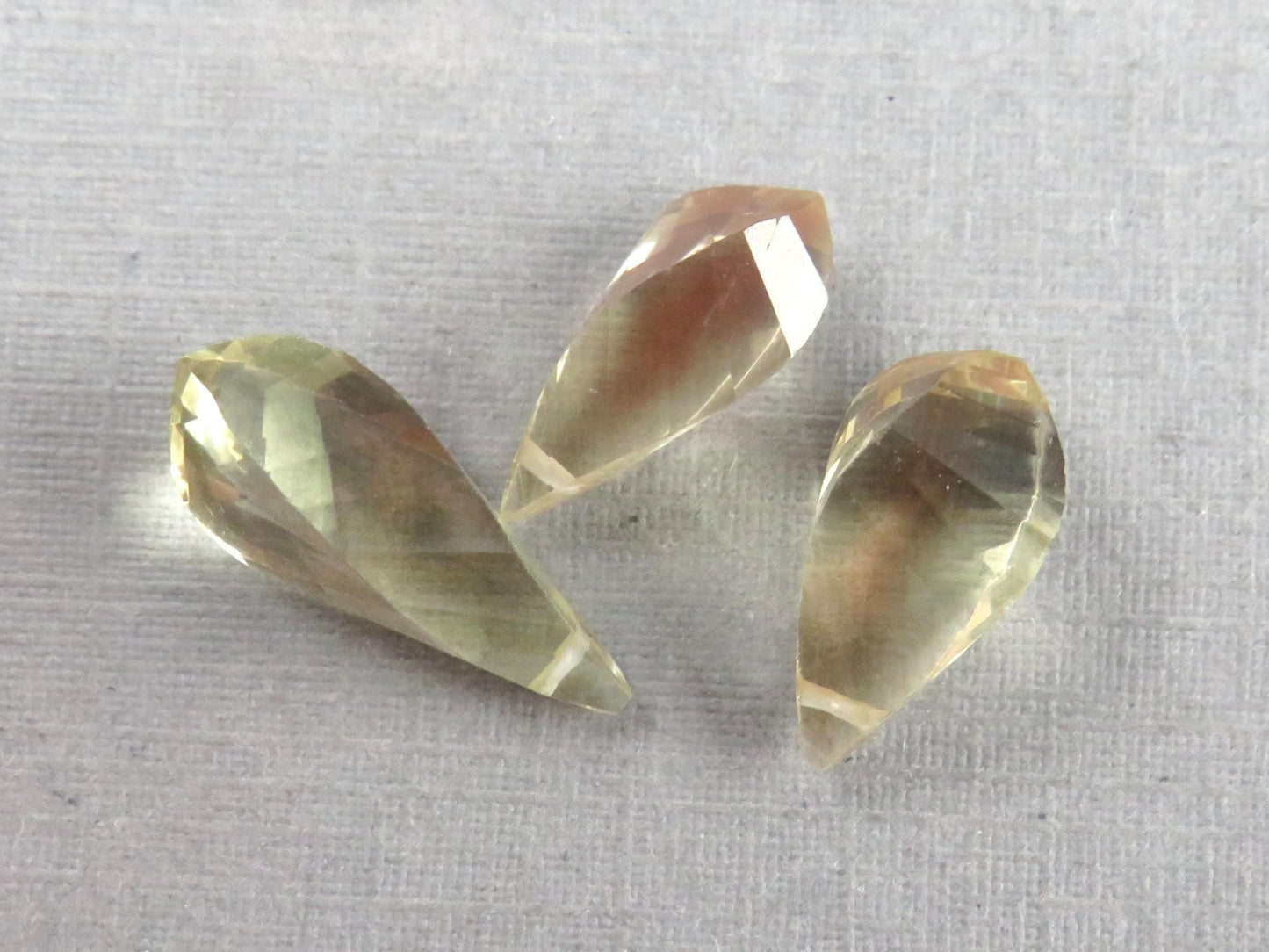 Oregon Sunstone | Faceted Swirl Briolette Set | USA | Three Stone Lot | OSB113 - Gem Enthusiast