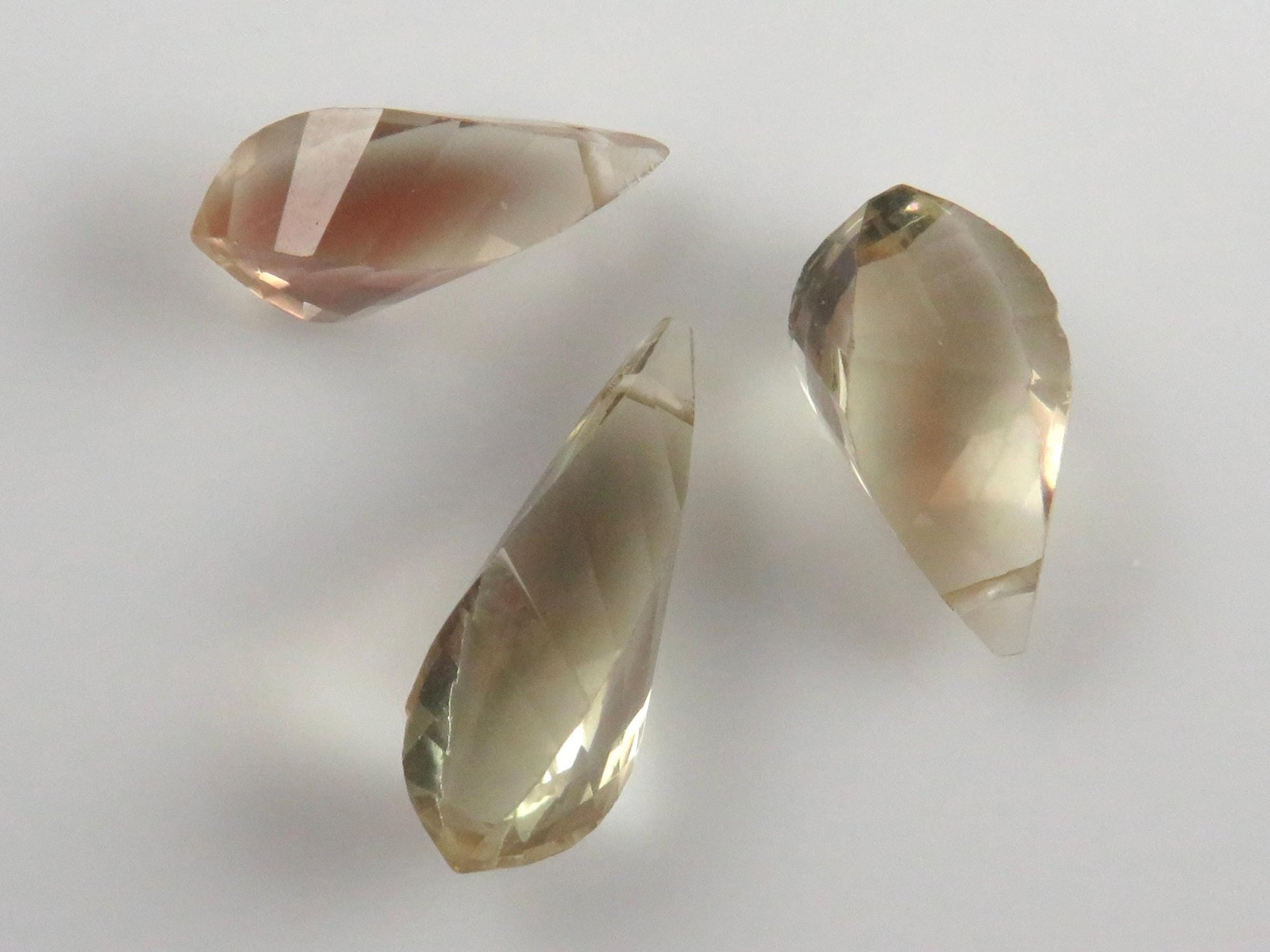 Oregon Sunstone | Faceted Swirl Briolette Set | USA | Three Stone Lot | OSB113 - Gem Enthusiast