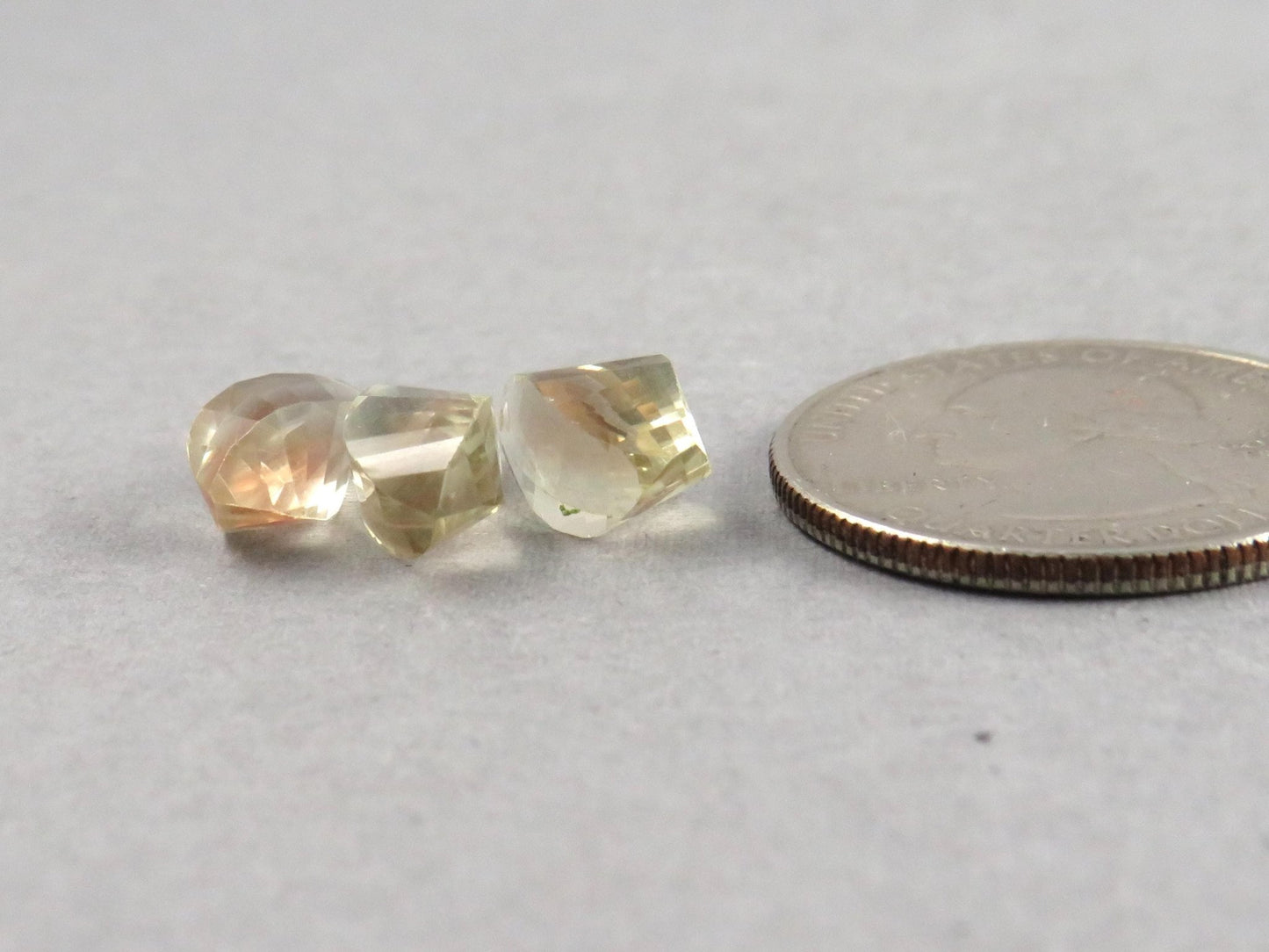 Oregon Sunstone | Faceted Swirl Briolette Set | USA | Three Stone Lot | OSB113 - Gem Enthusiast