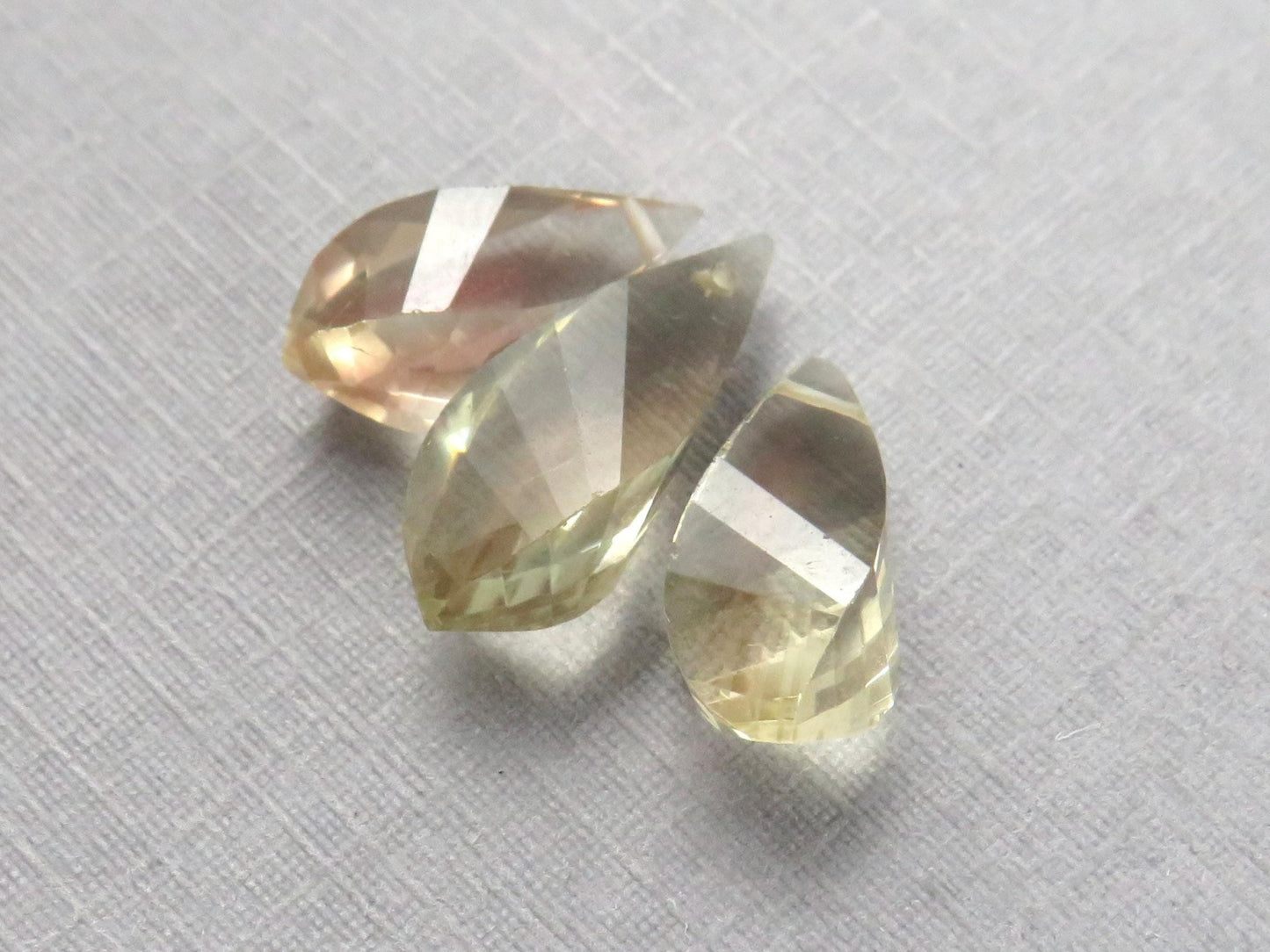 Oregon Sunstone | Faceted Swirl Briolette Set | USA | Three Stone Lot | OSB113 - Gem Enthusiast