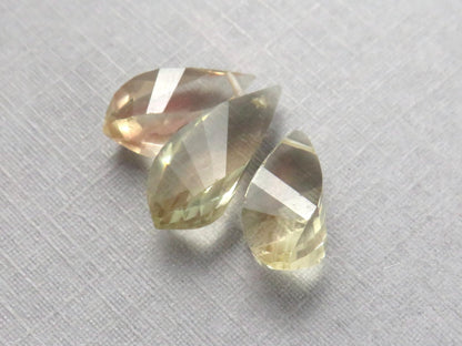Oregon Sunstone | Faceted Swirl Briolette Set | USA | Three Stone Lot | OSB113 - Gem Enthusiast