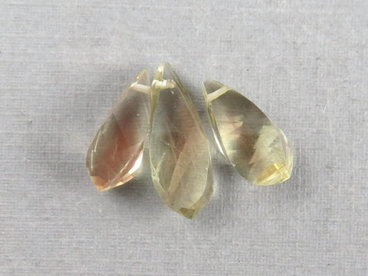 Oregon Sunstone | Faceted Swirl Briolette Set | USA | Three Stone Lot | OSB113 - Gem Enthusiast