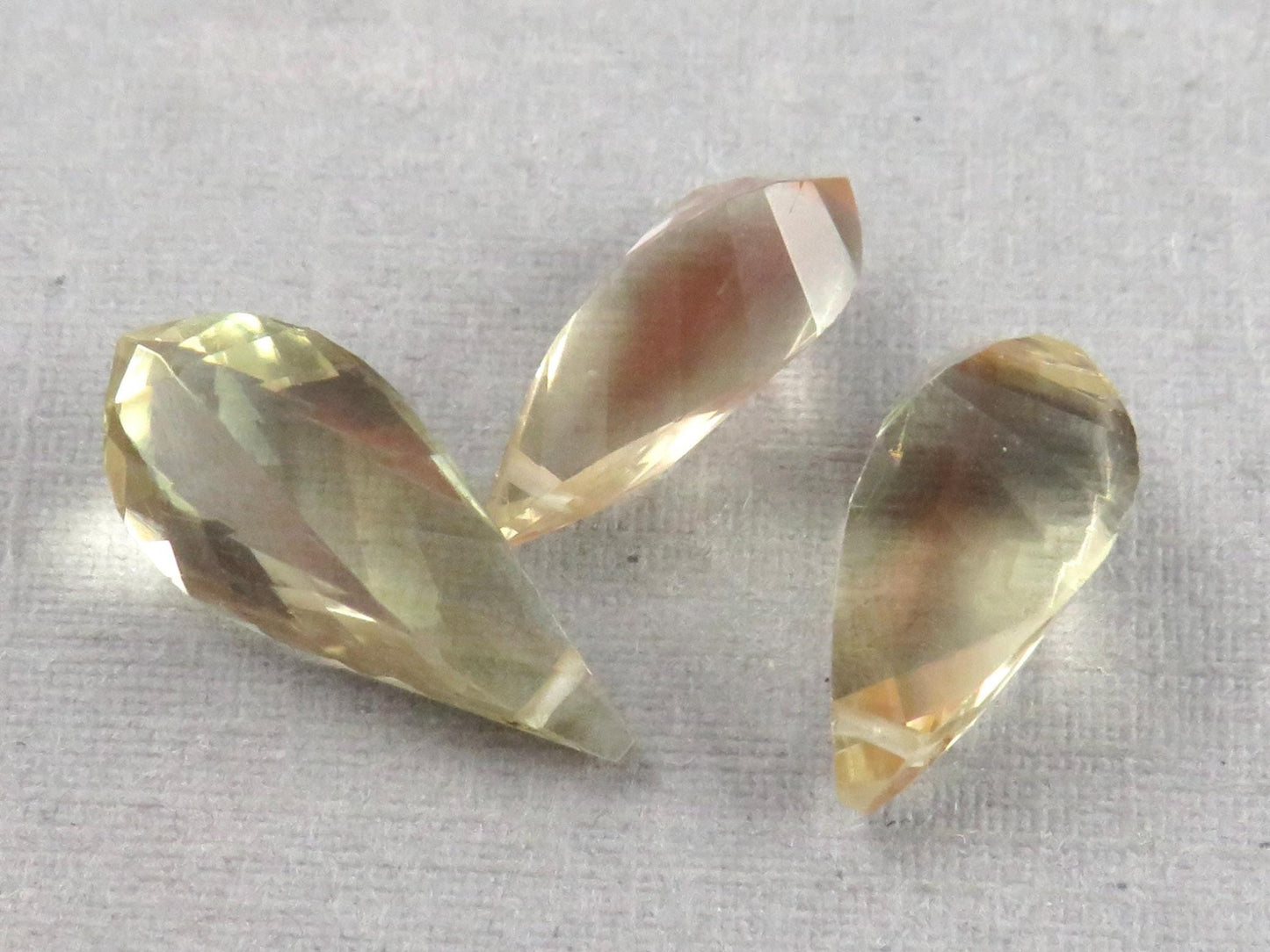 Oregon Sunstone | Faceted Swirl Briolette Set | USA | Three Stone Lot | OSB113 - Gem Enthusiast
