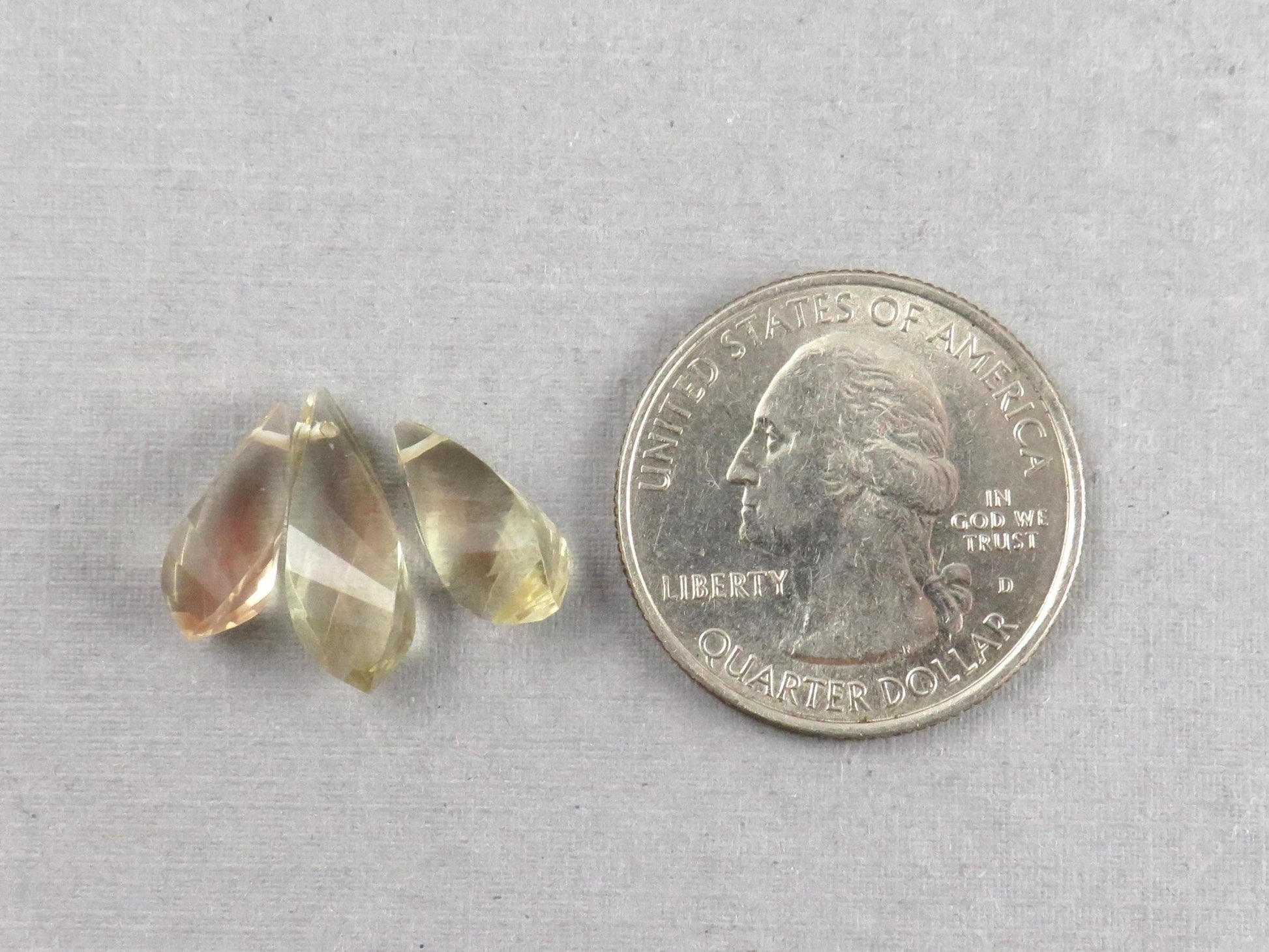 Oregon Sunstone | Faceted Swirl Briolette Set | USA | Three Stone Lot | OSB113 - Gem Enthusiast