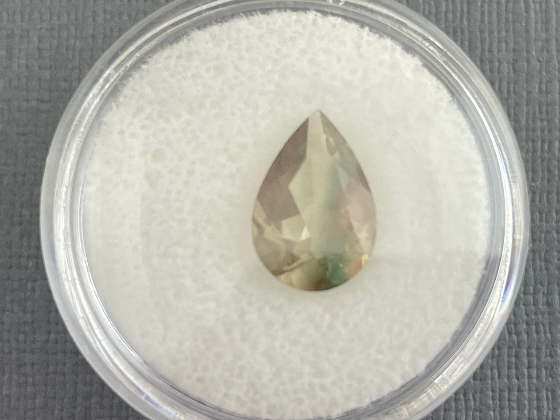Oregon Sunstone Pear Gemstone with Green Striation | 12x8 mm | 2.2 carats | OSF186 - Oregon Sunstone - Gem Enthusiast