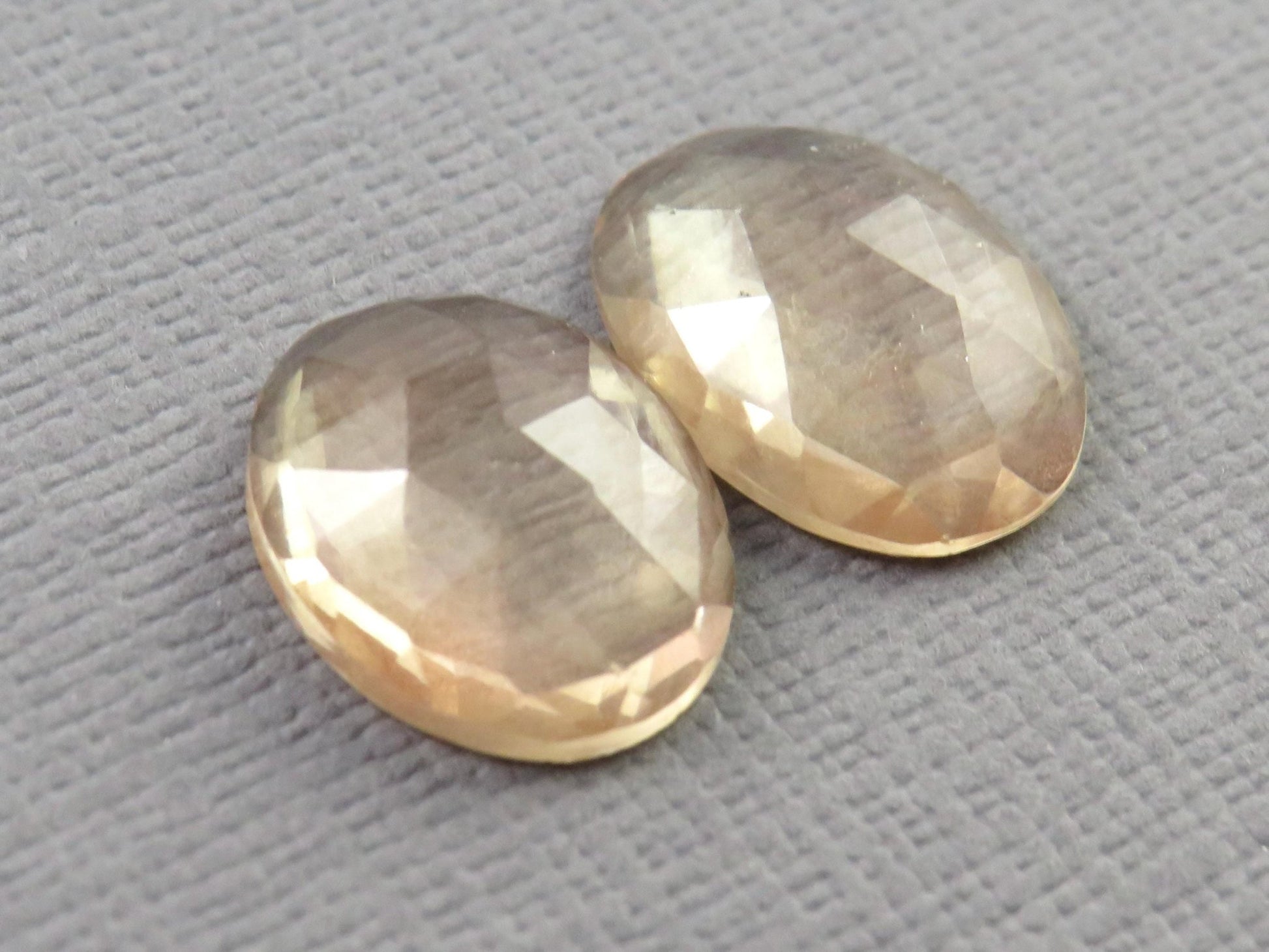 Oregon Sunstone Rose Cut Oval | 13x10.5mm, 7.5ct | Per Pair | Dust Devil Mine, Oregon USA | OSR137 - Gem Enthusiast