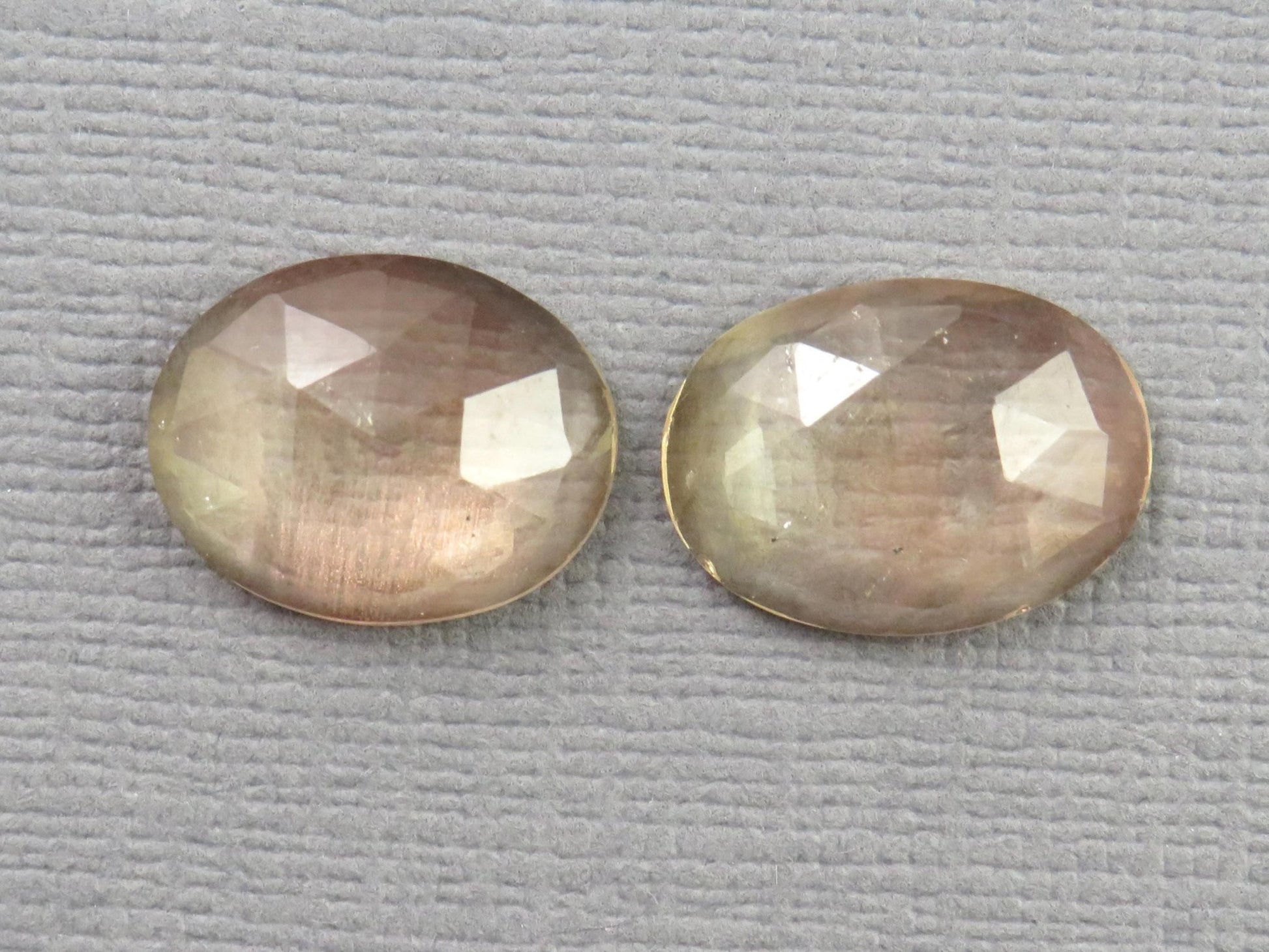 Oregon Sunstone Rose Cut Oval | 13x10.5mm, 7.5ct | Per Pair | Dust Devil Mine, Oregon USA | OSR137 - Gem Enthusiast